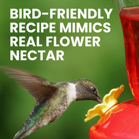 Perky-Pet concentrate being poured; easy nectar mix