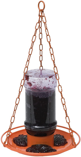 Perky-Pet Oriole feeder 32 oz 1 port top view attracts orioles with jelly