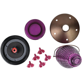 Perky-Pet purple glass adds color to garden décor.