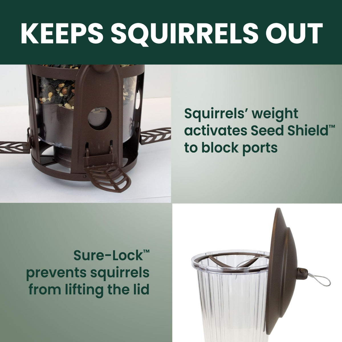 Perky-Pet Squirrel-Be-Gone Max durable metal body resists chewing