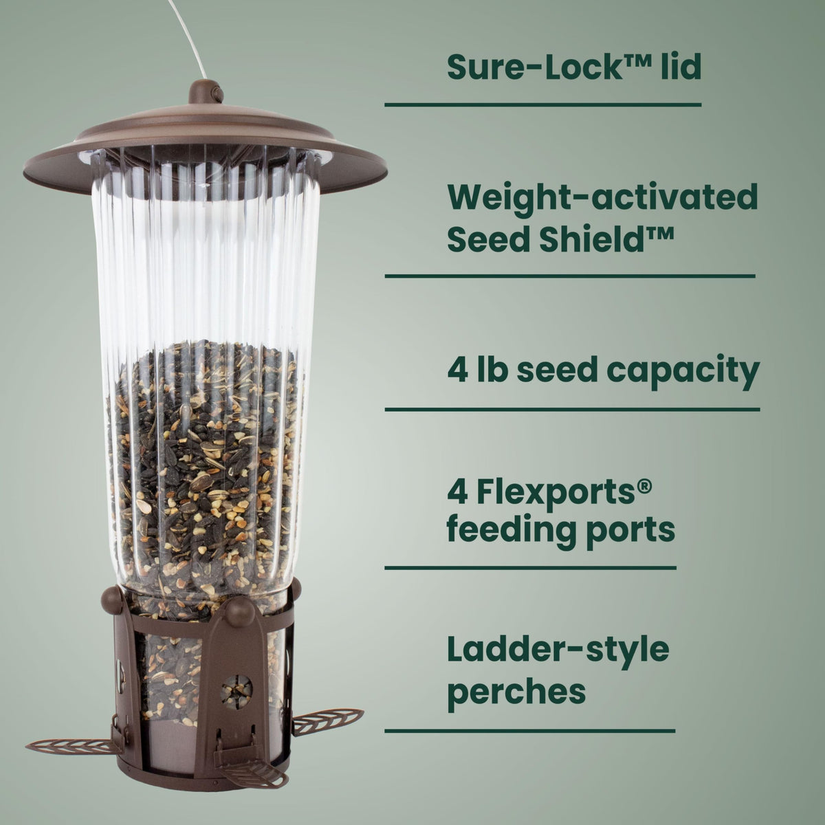 Perky-Pet Squirrel-Be-Gone Max Seed Shield protects seed from squirrels