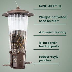 Perky-Pet Squirrel-Be-Gone Max Seed Shield protects seed from squirrels