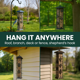 Perky-Pet Squirrel-Be-Gone all-weather design blends with outdoor spaces.