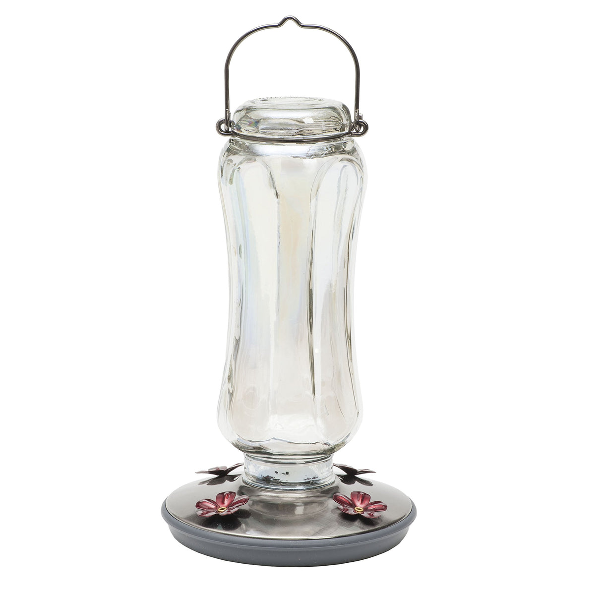 Perky-Pet Starglow vintage glass hummingbird feeder with 16-ounce capacity for extended feeding.