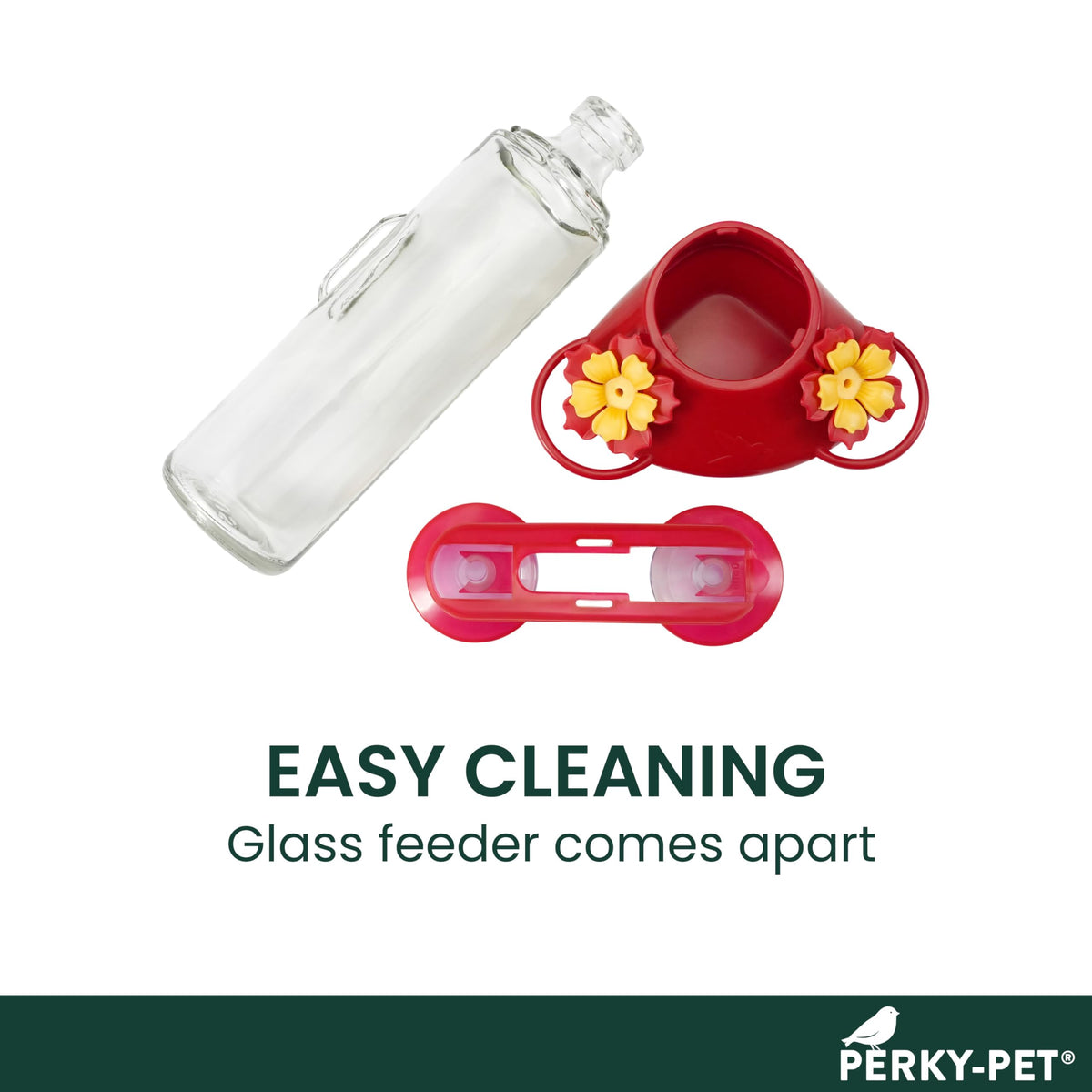 Suction cups attach securely to clean glass for easy mounting.