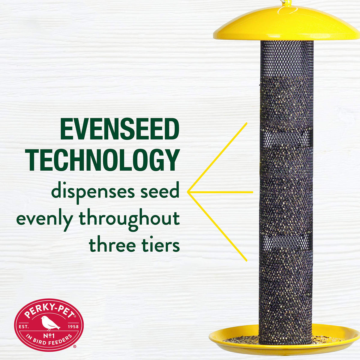 Evenseed technology shown distributing seed in Perky-Pet YSSF00346-2