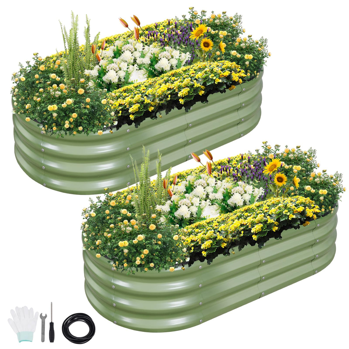 Permade galvanized raised garden bed 4x2x1ft showing sturdy build for durable vegetable gardening.