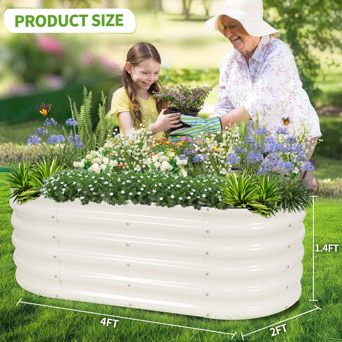 Gardening gloves included with the Permade bed for clean planting