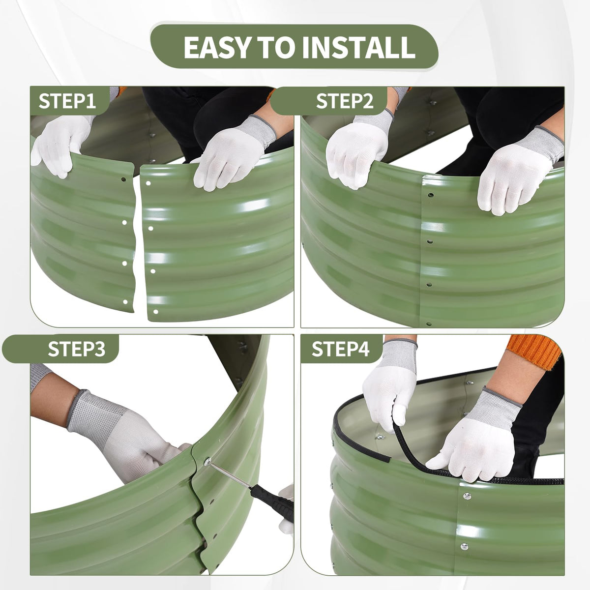 Permade pollution-free metal bed protects soil quality during planting.