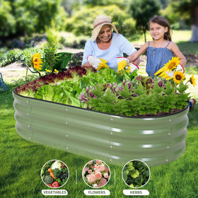 Permade 4x2x1ft bed ideal for vegetables, flowers, and herbs in outdoor spaces.