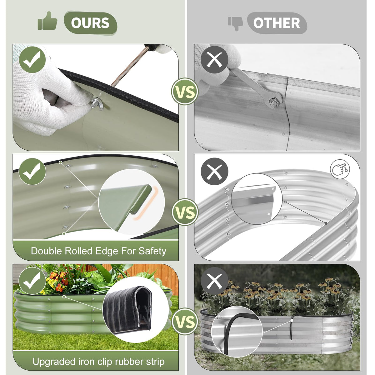 Permade rust-proof coating keeps the bed looking new season after season.