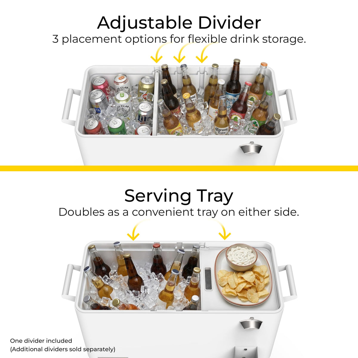 Insulated foam inside Permasteel cooler keeps beverages cold outdoors