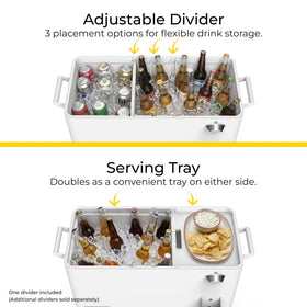 Insulated foam inside Permasteel cooler keeps beverages cold outdoors