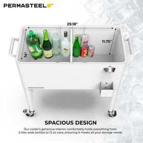 Matte white Permasteel cooler blends with modern outdoor decor