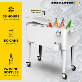 Permasteel removable flip-top lid enables quick access to drinks