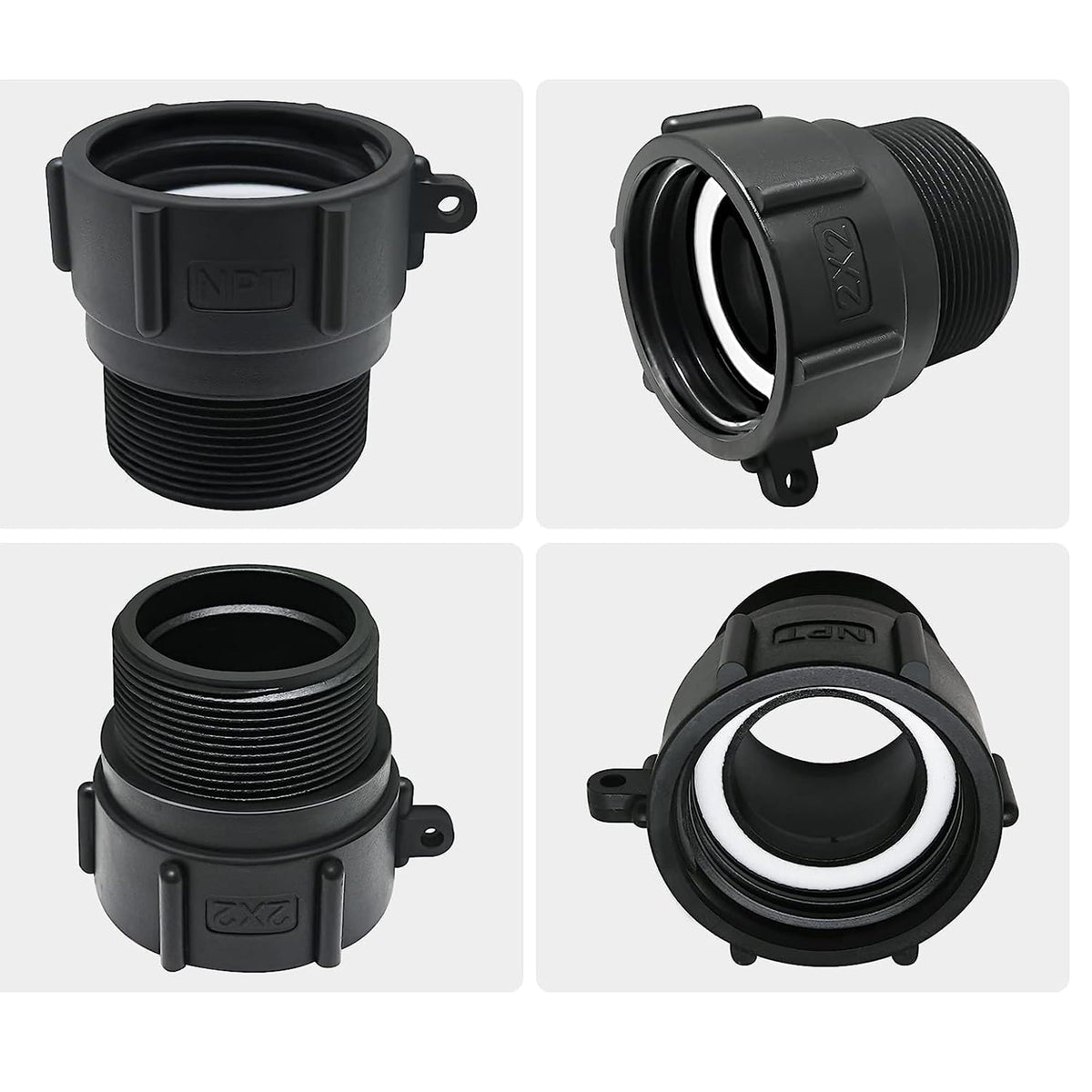 PERMINKS silicone gasket provides a leak-free seal on tote fittings.