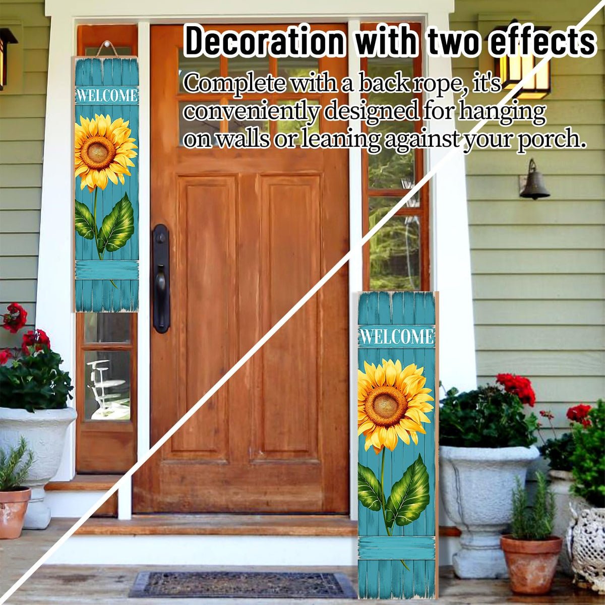 PEROUU 31.5-inch sign displayed after assembly for porch display.