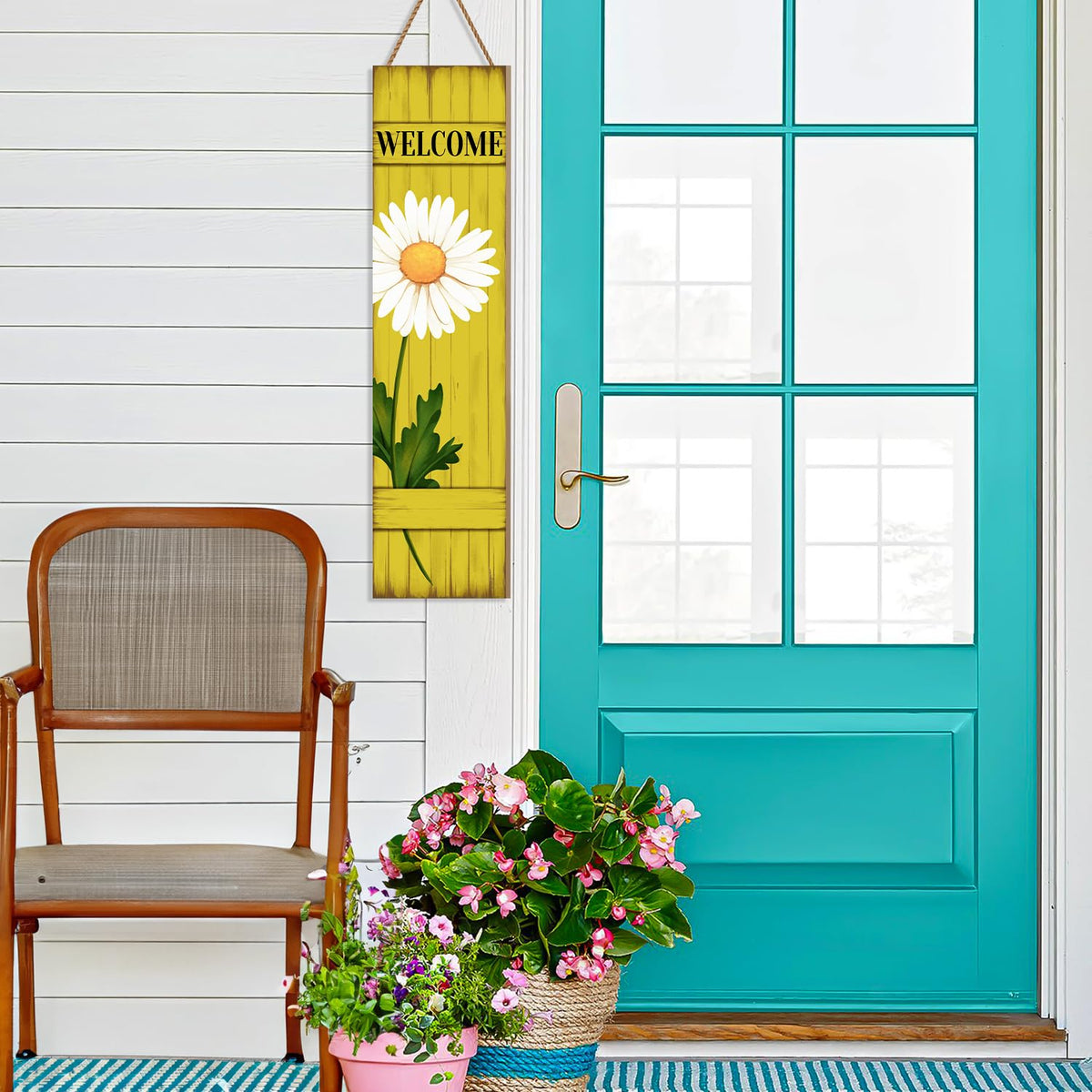 PEROUU front-door decor displays durable design suited for outdoor use