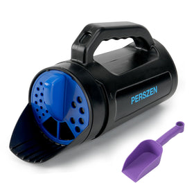 PERSZEN handheld spreader seeds evenly for lawn overseeding