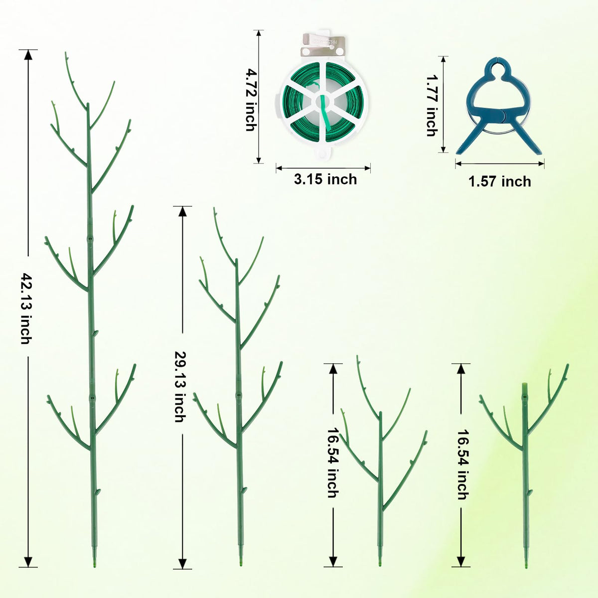 Green plastic plant stake for indoor and outdoor use by PERSZEN.
