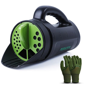 PERSZEN seed spreader with ergonomic handle for steady, even distribution