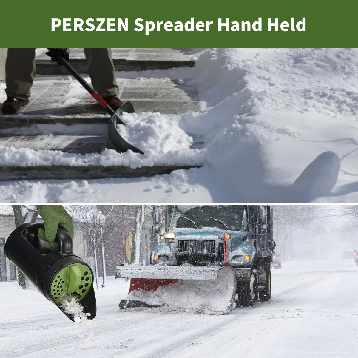 PERSZEN seed spreader includes garden gloves for ready use