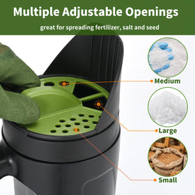 PERSZEN seed spreader versatile for salt, ice melt, seeds, and fertilizer