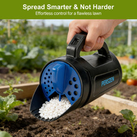 PERSZEN spreader shows three settings for precise flow control