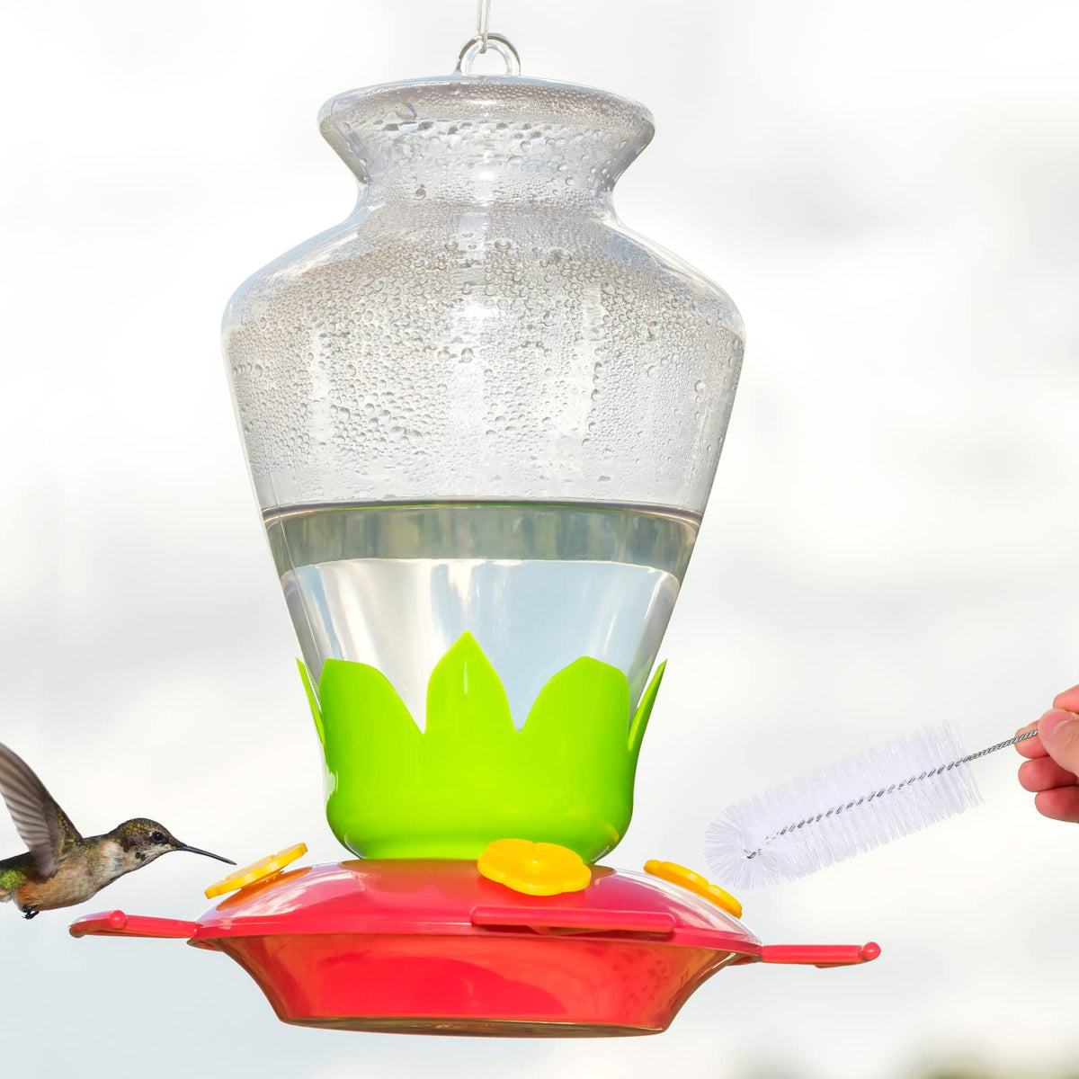 Perthlin 2-in-1 small-head brush for compact feeder areas