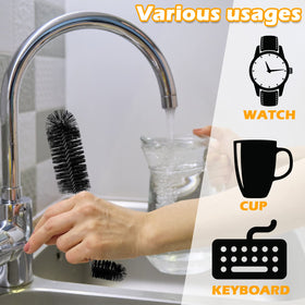 Perthlin 2-in-1 dual-head brush targets bottle and holder