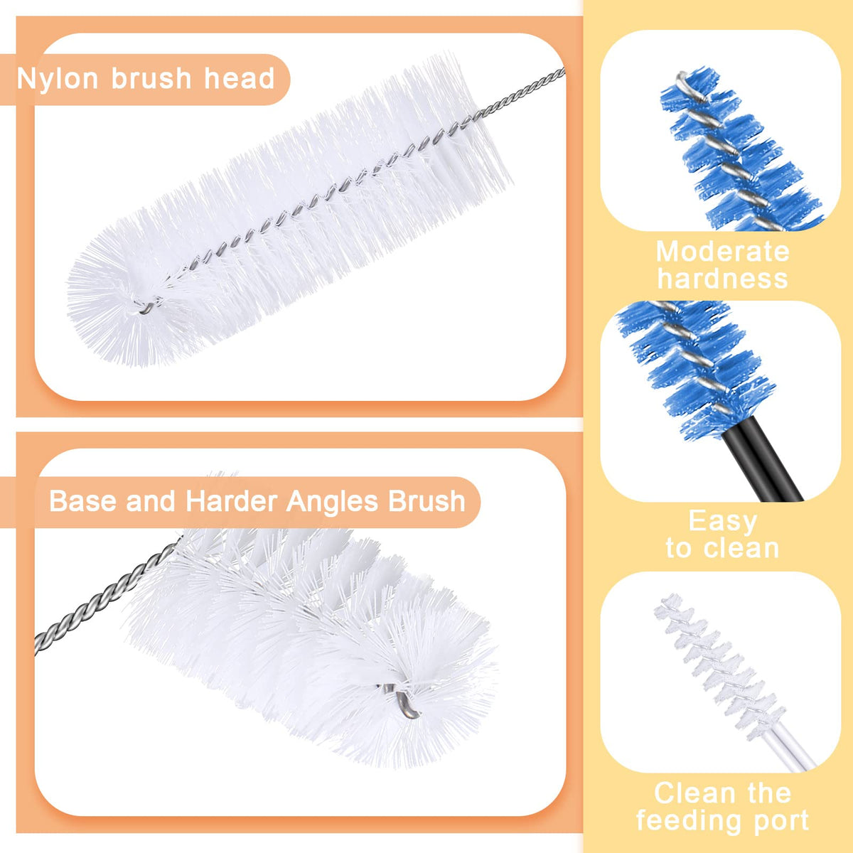 Perthlin hummingbird feeder cleaning brush, 3-9 inch for tight corners
