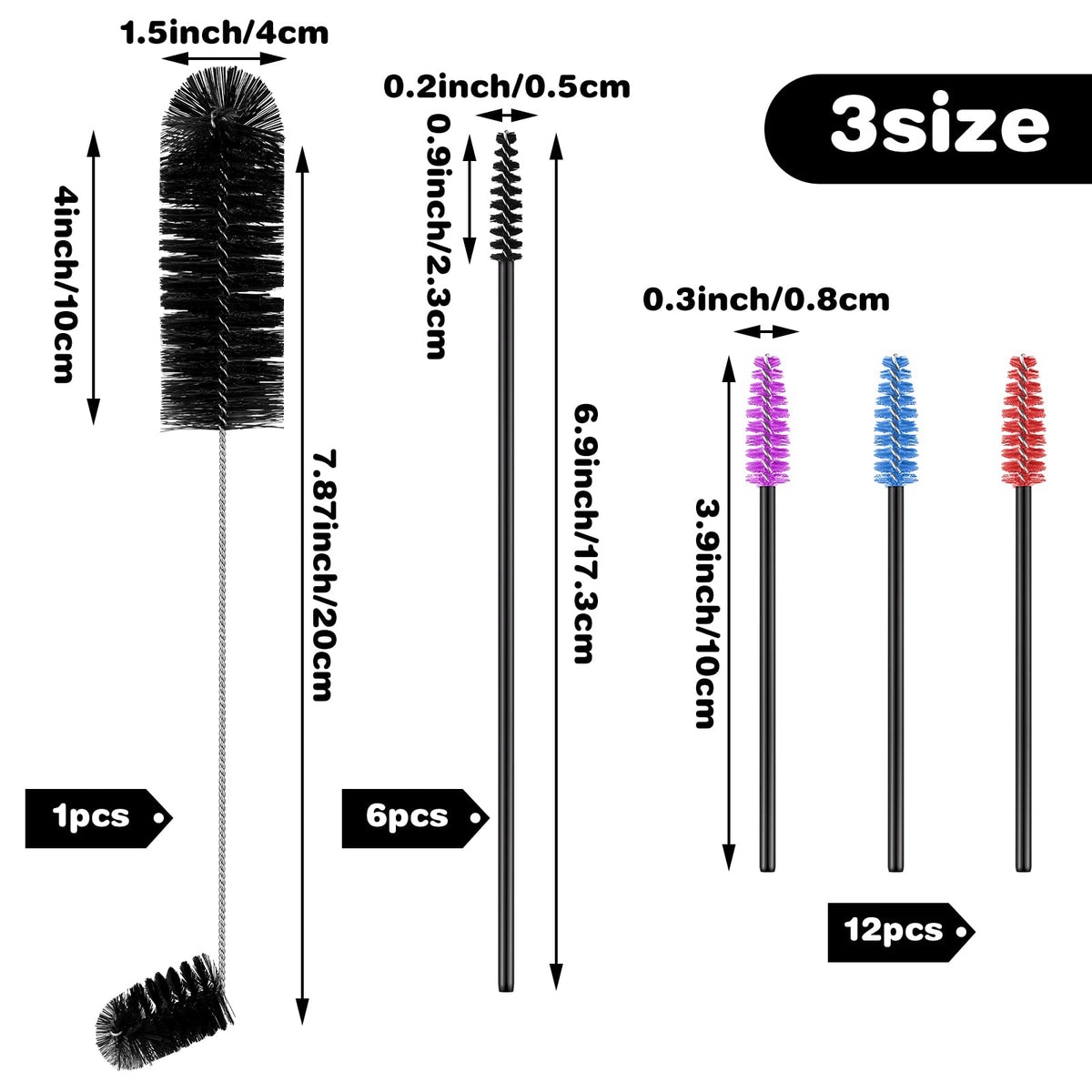 Perthlin medium brushes set reaches nectar holders and bottles