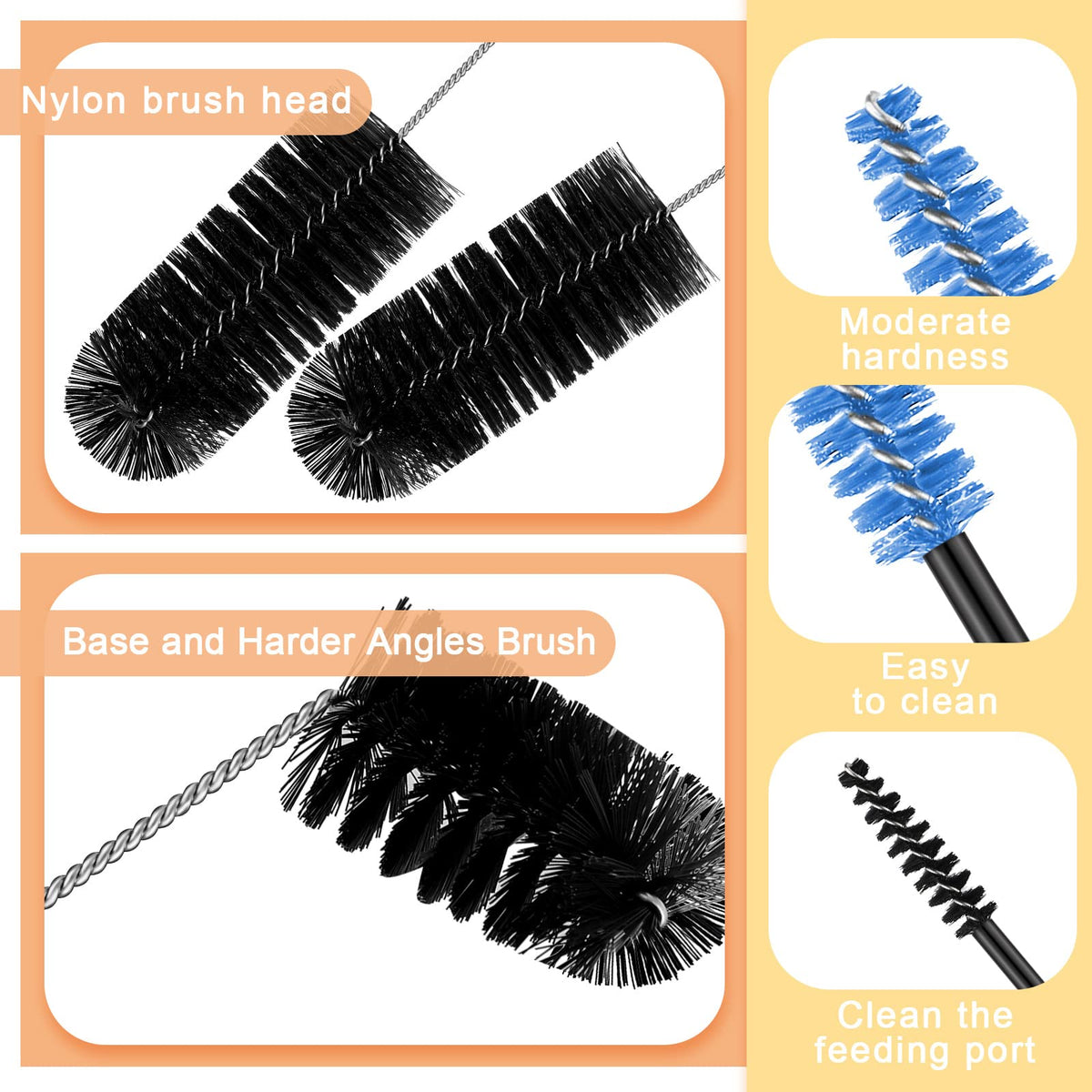 Perthlin small brushes clean tiny feeder crevices precisely