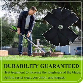Pertresion durable edger blade in use along a clean lawn edge