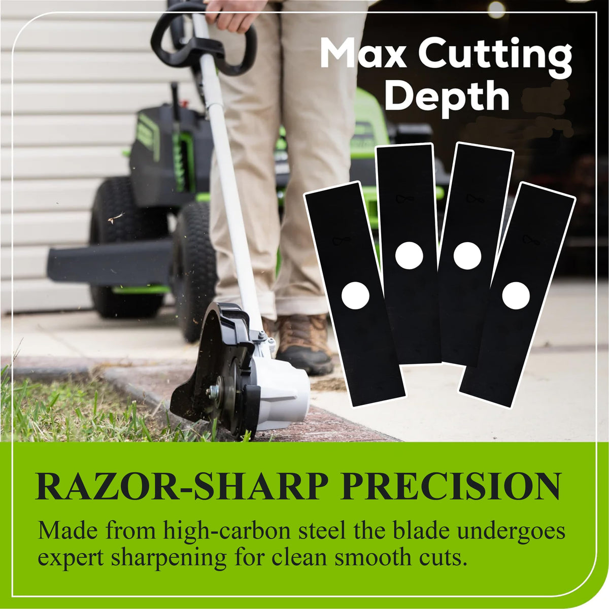 Pertresion edger blade compatible with Echo, Stihl, Ryobi for versatile tool use