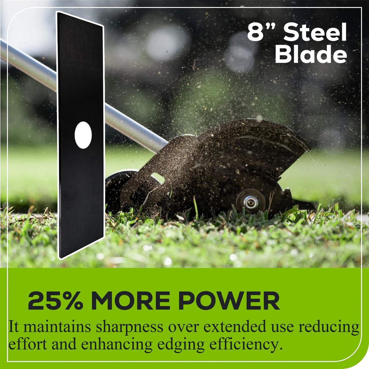 Pertresion high-carbon steel edger blade close-up showing sharp edge for precise cuts