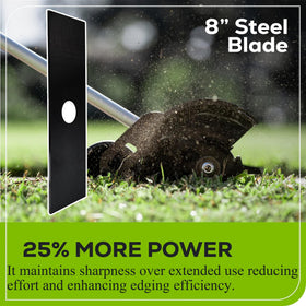 Pertresion high-carbon steel edger blade close-up showing sharp edge for precise cuts