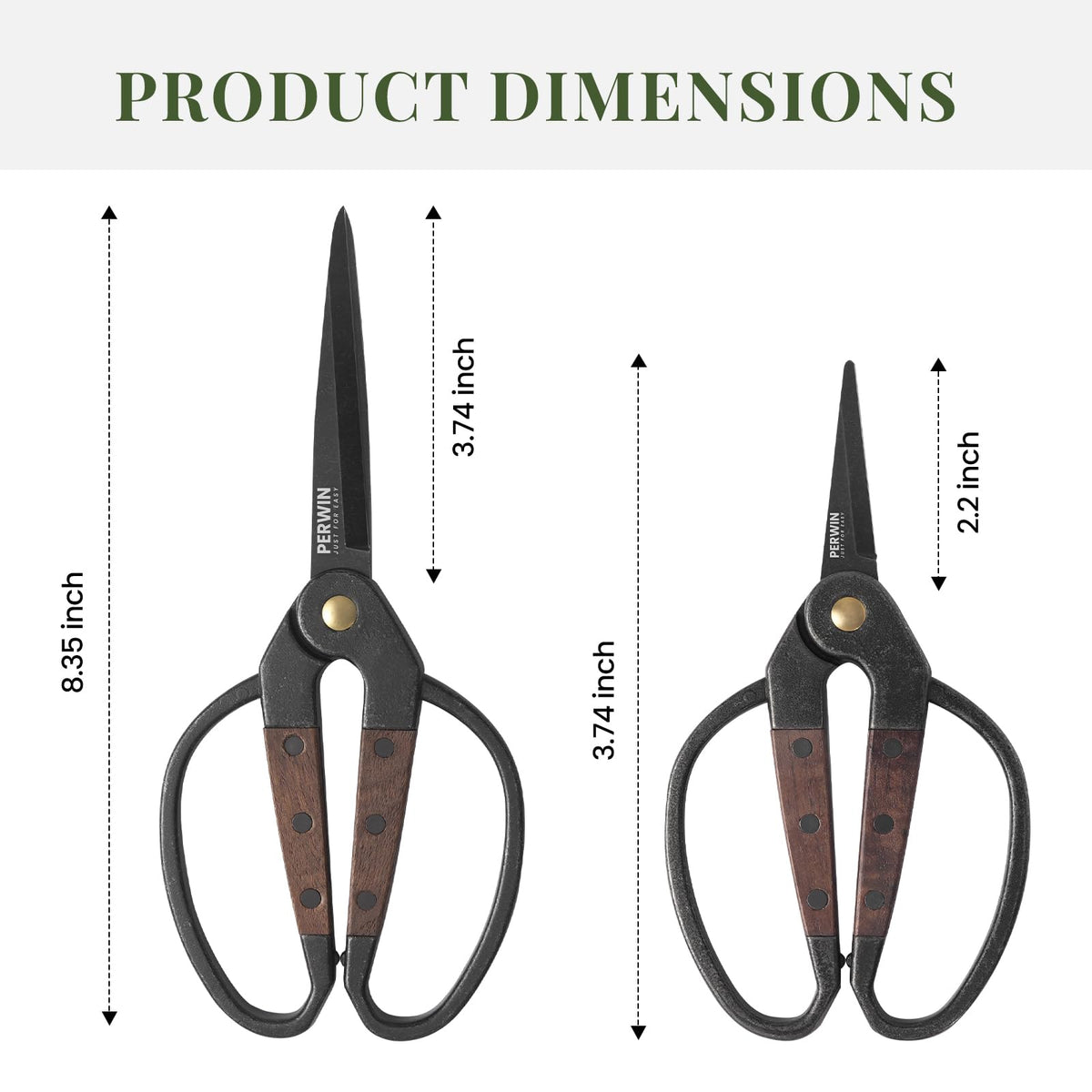 PERWIN dual‑grip design for adaptable left or right‑handed pruning.
