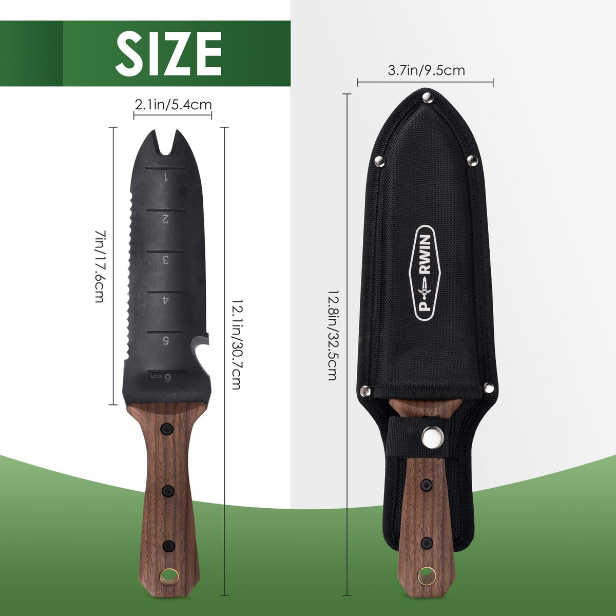 PERWIN Hori Hori knife sheath with belt loop ensures safe transport