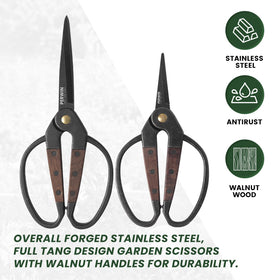 PERWIN rust‑resistant stainless steel 4‑inch blades stay sharp for tough tasks.