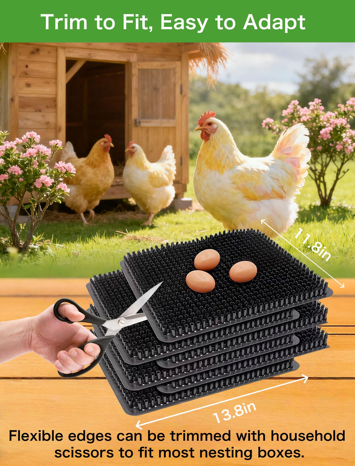 Reusable PERZUMI liners simplify coop maintenance with quick cleanups.