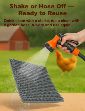 Heavy-duty PERZUMI liners reduce waste and support long-term coop care.