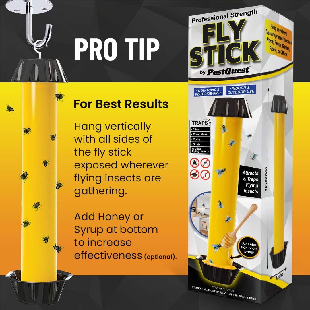PestQuest Sticky Fly Stick easy-to-replace design for continuous pest control