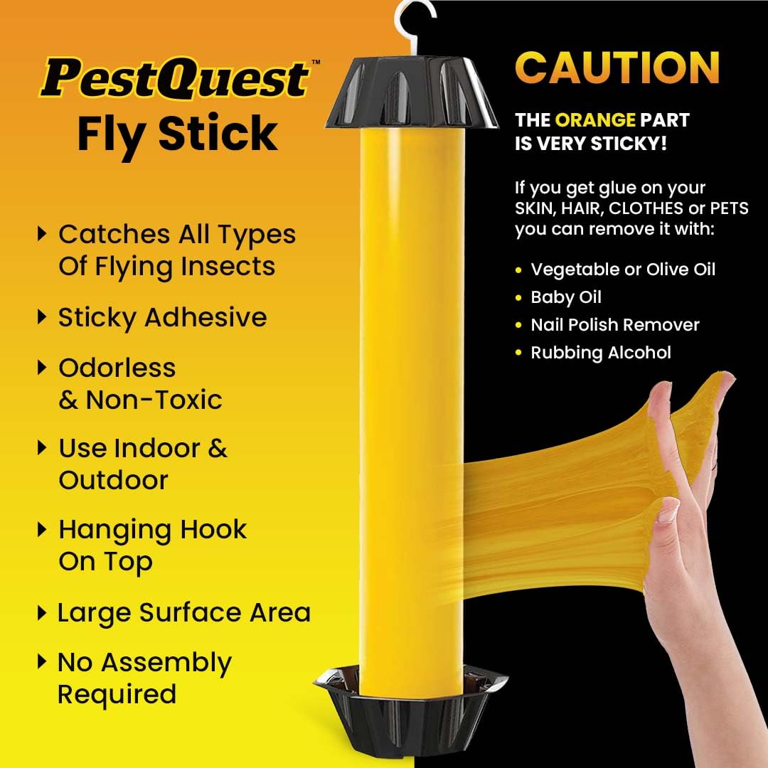 PestQuest Sticky Fly Stick eco-friendly and family-safe pest control solution