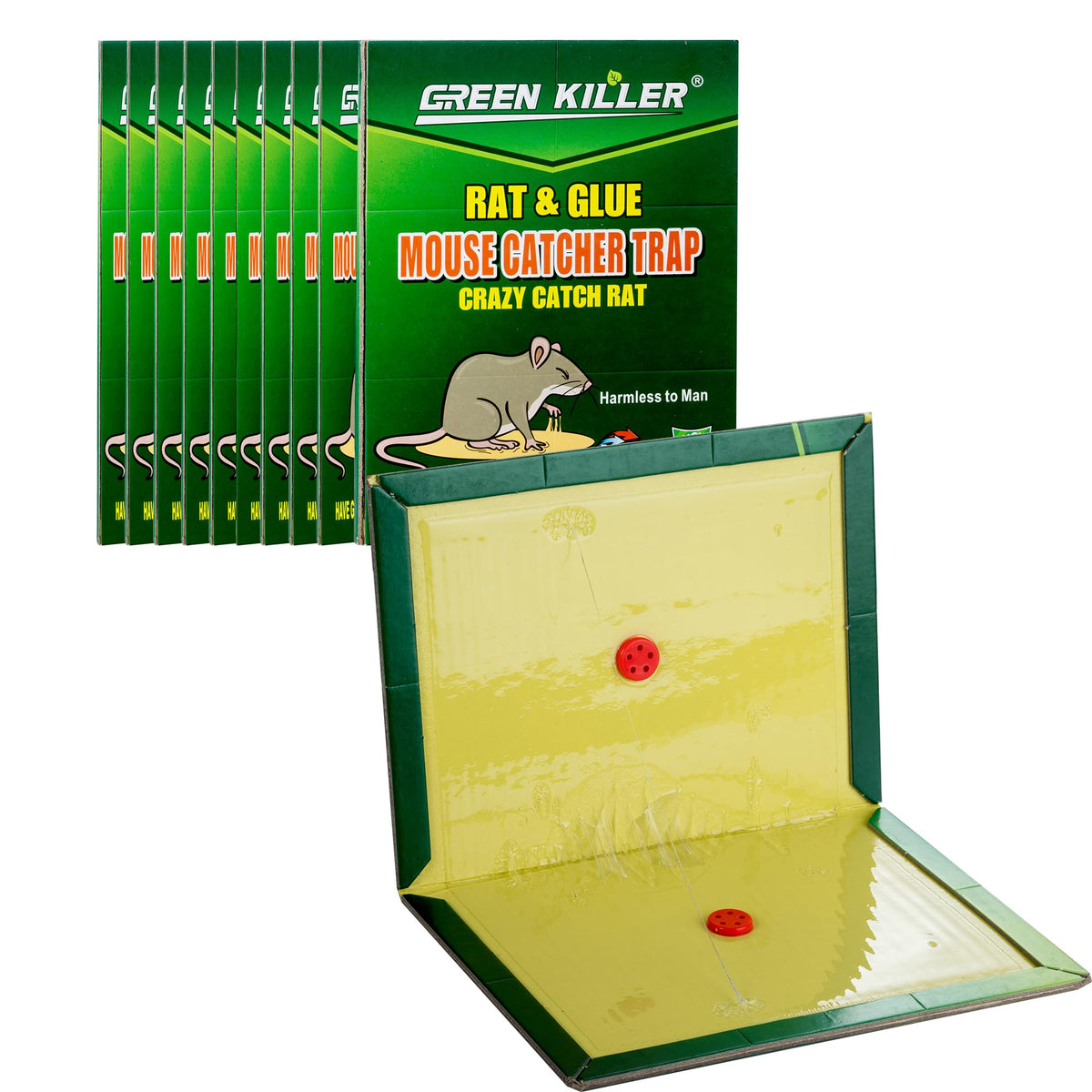 PESTUSRD 10-pack glue trap board with strong adhesive for versatile rodent control.