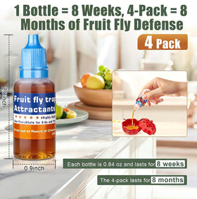Pestvanish fruit fly trap refill on kitchen counter highlights indoor use