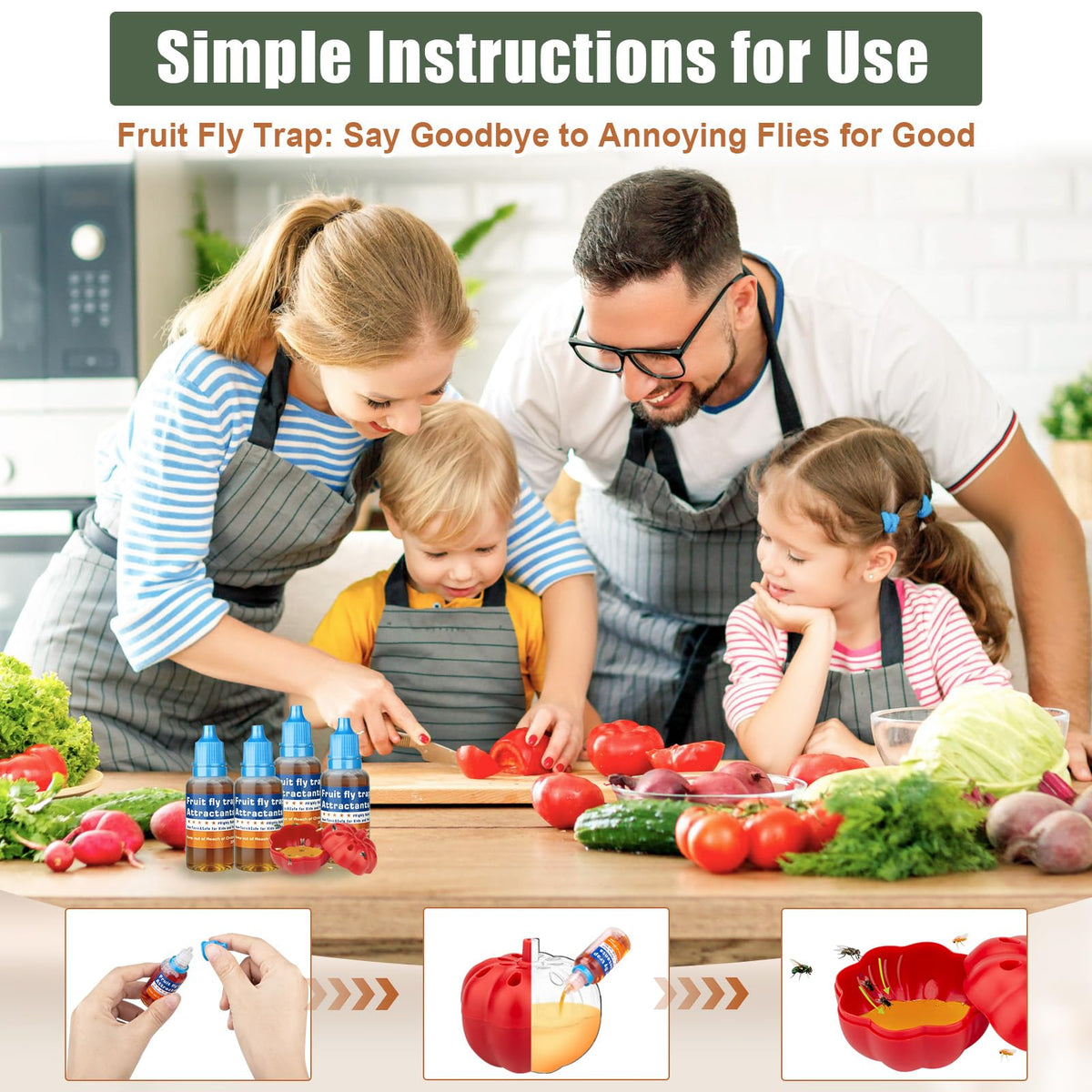 Pestvanish fruit fly trap refill long-lasting pack provides weeks of coverage