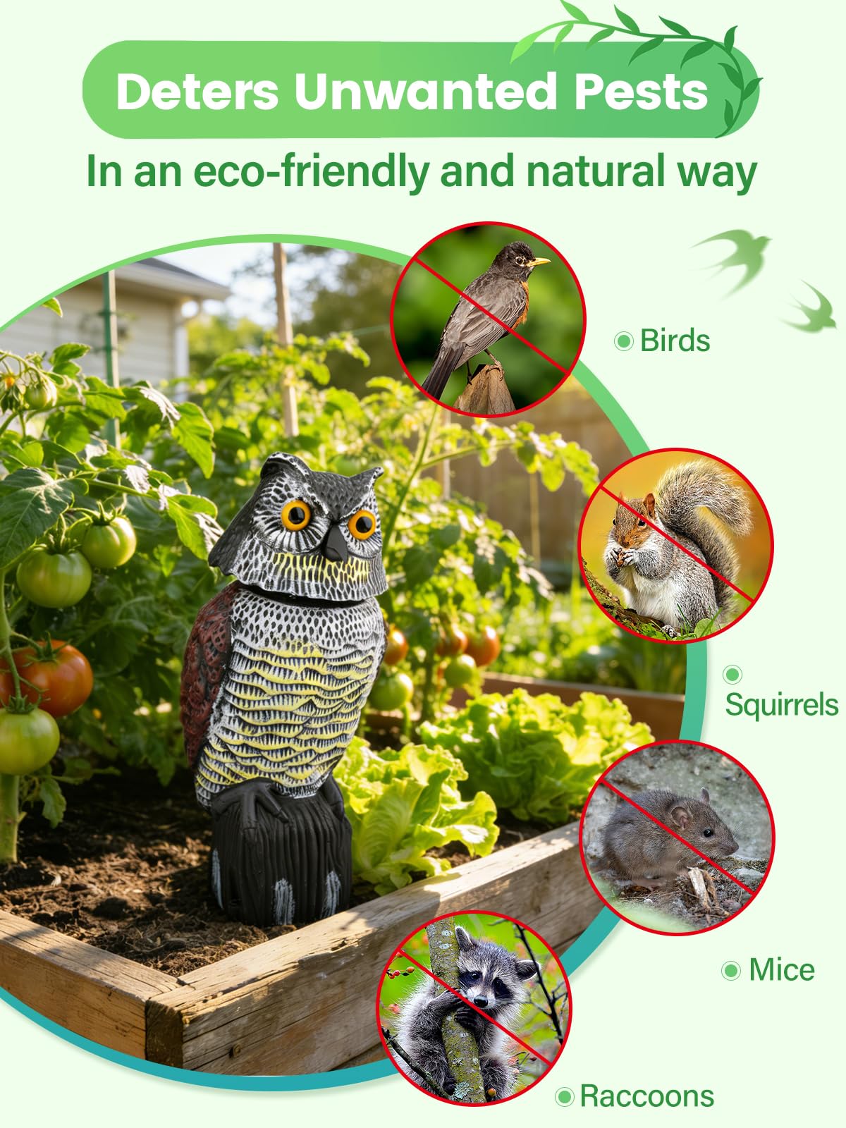 Pestvanish Owl Decoy acts as a bird deterrent on balconies and gardens.