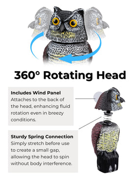 Pestvanish owl shows detailed feather textures for lifelike garden decor