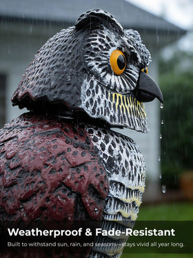 Pestvanish owl waterproof coating resists sun and rain for lasting color